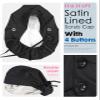 Ponytail Scrub Cap Satin Lined Womens Nurse Hat Silk Surgical Bouffant Bonnets with Buttons Black view 4