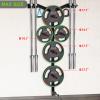 Lifeswell Wall Mounted Weight Plate Rack, Heavy Duty Olympic Barbell Holder & T Bar Row Landmine Attachment, 6 Hook Holes, 5 Pegs & 4 Barbell Storage, Space-Saving Home Gym Organizer view 4