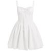 ABEWIP Corset Dresses for Women Spaghetti Straps Short Mini Floral Lace Bustier Dress Summer Boho Sundress White XL view 1