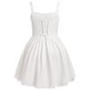 ABEWIP Corset Dresses for Women Spaghetti Straps Short Mini Floral Lace Bustier Dress Summer Boho Sundress White XL view 2