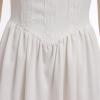 ABEWIP Corset Dresses for Women Spaghetti Straps Short Mini Floral Lace Bustier Dress Summer Boho Sundress White XL view 3
