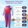 Gogokids Kids Wetsuit, Youth 2.5mm Neoprene Thermal Full Wet Suits, Girls Long Sleeve Back Zip Sun Protection Swimsuits for Water Sports, Diving, Swimming, Surfing Lessons, Keep Warm view 2