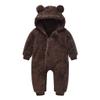AIMAOMI Newborn Baby Bear Onesi Baby Warm Snowsuit Jumpsuit Warm Hooded Outfits Double Line Design Baby Winter (Coffee, 6-12 Months) view 1