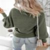 Dokotoo Sweaters for Women 2024 Fall Lightweight Oversized Teacher Outfits Off The Shoulder Sweater Winter Batwing Tops Clothes for Womens Trendy Ladies Sexy Winter Fall Fashion Jungle Green view 3