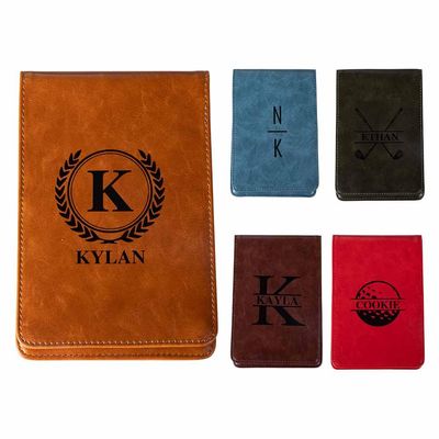 BYFDIY Custom Name Golf Scorecard Holder Leather Personalized Monogram Golf Yardage Book Cover Birthday Gifts 13.784.53INCH 5 Colors