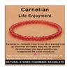 AD Beads Handmade Gemstone Stretch Elastic Bracelet Crystal Healing Reiki Nature's Beauty and Spiritual Essence Unisex (6mm, Carnelian (Life Enjoyment)) view 1