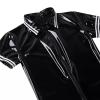 Mens Latex Bodysuit Mens Full Body Leotard Long Sleeves Unitard Faux Leather Bodysuit Full Zipper Black view 4