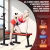 clinmday Benches Press Rack, 6 Gears Adjustable Weight Benches with Barbell Rack, olding Multifunctional Workout Benches, Strength Training Workout Benches, Weight Lifting Benches Press for Home Gym, view 3
