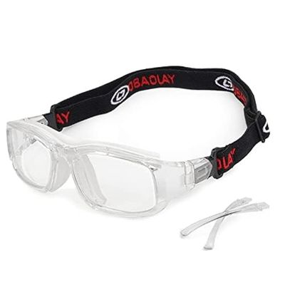 WIVKS Sport Basketball Goggles, Anti-Fog Soccer Dribbling Racketball Tennis Protective Safety Eyewear Glasses for Adult Youth (Transparency White)