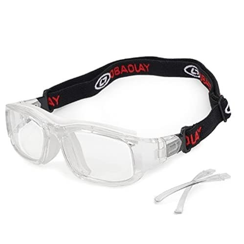 WIVKS Sport Basketball Goggles, Anti-Fog Soccer Dribbling Racketball Tennis Protective Safety Eyewear Glasses for Adult Youth (Transparency White)