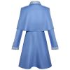 Oplxuo Fleur Delacour Cosplay Blue Dress for Women Witch Costume with Hat Cape Shawl 3 Piece Outfits Halloween Costumes view 4