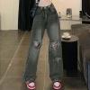 Vintage Jeans for Women Y2K Baggy Jeans High Waist Boyfriend Pants Wide Leg Denim Pants Hiphop Streetwear Teen Girls view 3