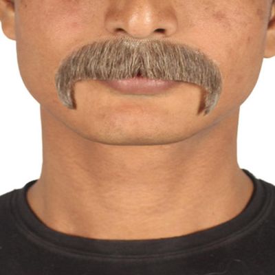 BC GOODS BY Adult Men's Brown Horseshoe Mustache Kit, Ideal for Cosplay and Themed Events, Flame-Retardant Synthetic Fiber