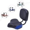 Extra Wide Bike Seat with Backrest and Comfortable Ergonomic Design for Men and Women - Adjustable Height Leather Saddle Pad for eBike, Tricycle, and Big Bikes (Blue) view 2
