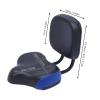 Extra Wide Bike Seat with Backrest and Comfortable Ergonomic Design for Men and Women - Adjustable Height Leather Saddle Pad for eBike, Tricycle, and Big Bikes (Blue) view 3