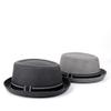 1pc Dad Bowler Porkpie Jazz Hat Fedora Hat Flat Pork Pie Hat for Gentleman Fengyan Sun Hats(Light Gray,58CM) view 2