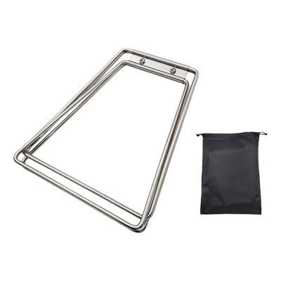 Aymzbd Foldable Cooling Stand Fridge Ice Box Holder Folding Ice Box Holder Sturdy Camping Furniture Suitcase Rack for Cooking Picnic, Silver