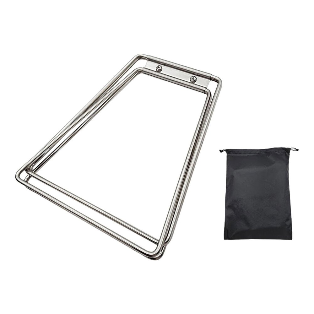 Aymzbd Foldable Cooling Stand Fridge Ice Box Holder Folding Ice Box Holder Sturdy Camping Furniture Suitcase Rack for Cooking Picnic, Silver