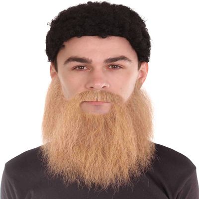 BC GOODS BY Adult Men's Extended Synthetic Beard for Costume Play, Flame-Retardant Synthetic Fiber, Mix Brown