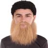 BC GOODS BY Adult Men's Extended Synthetic Beard for Costume Play, Flame-Retardant Synthetic Fiber, Mix Brown view 1