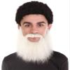 BC GOODS BY Adult Men's Extended Synthetic Beard for Costume Play, Flame-Retardant Synthetic Fiber, White view 1