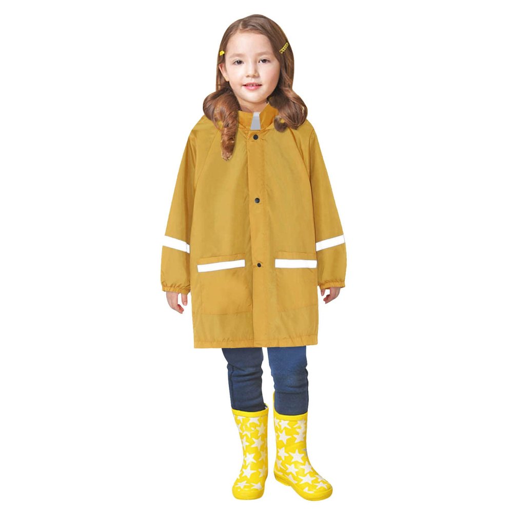Kids Raincoat with Hood, Toddler Lightweight Rain Jacket, Children Rainwear, Boy Girl Waterproof Rain (Yellow, 4 Years)