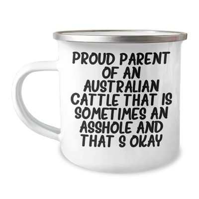Australian Cattle Dog Camping Mug Gift from Proud Parents Okay, Gifts for Australian Cattle Dog Owners on Birthday