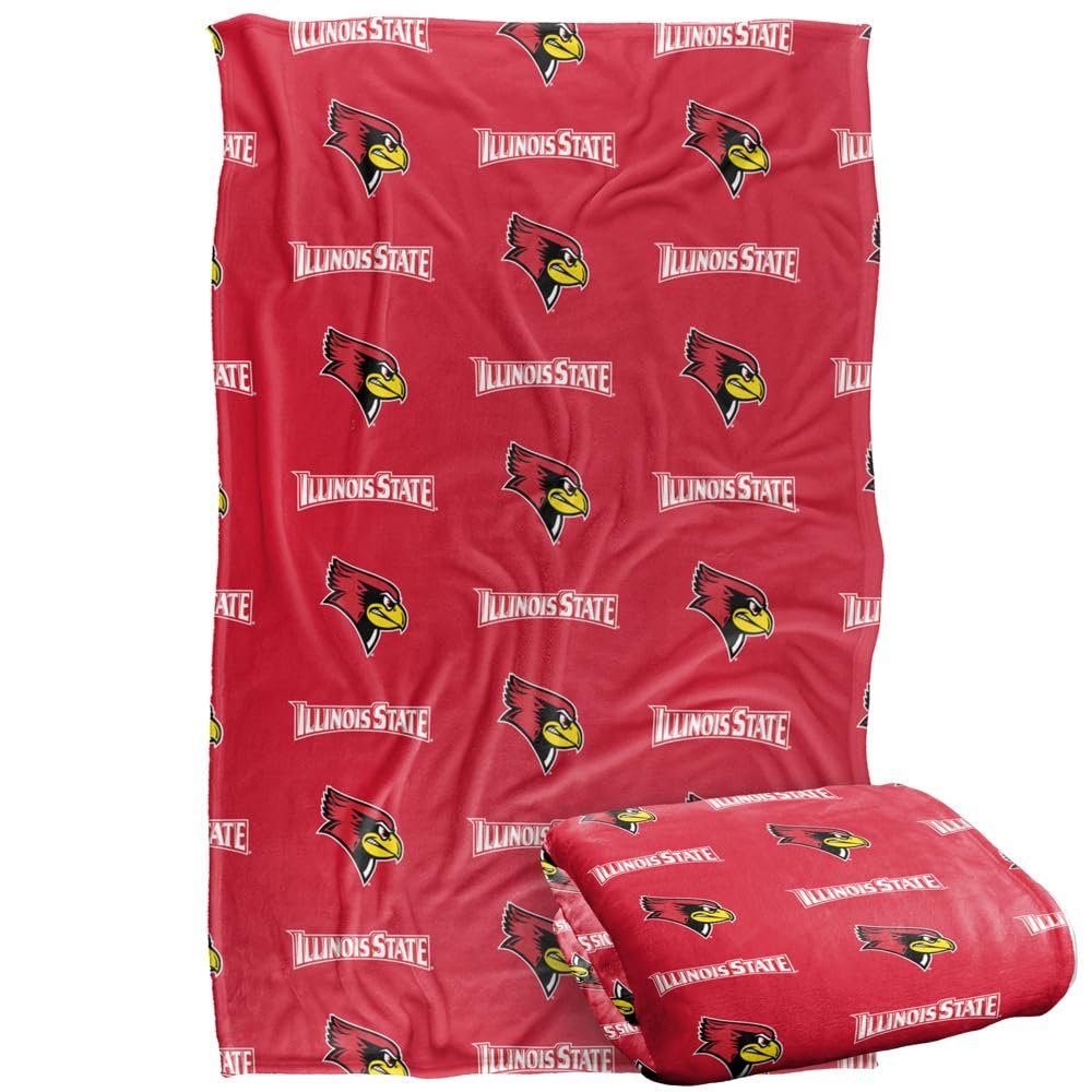 LOGOVISION Illinois State University Blanket, 36x58 Logo Pattern SilkyTouchBlanket