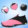 TEOKJ Water Shoes Quick Dry Barefoot Yoga Water Aqua Sport Pool Beach Swim Surf Driving for Women Men (Black/Pink, 7 Men/8 Women) view 3