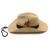 Western Cowboy Straw Hat Outdoor Sunshade Beach Sun Visor Hat 9cm Large Brim Hat Luopan(Khaki) view 3