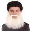 BC GOODS BY Adult Men's Extended Synthetic Beard for Costume Play, Flame-Retardant Synthetic Fiber, Grey view 1