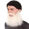 BC GOODS BY Adult Men's Extended Synthetic Beard for Costume Play, Flame-Retardant Synthetic Fiber, Grey view 2
