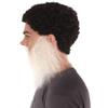BC GOODS BY Adult Men's Extended Synthetic Beard for Costume Play, Flame-Retardant Synthetic Fiber, Grey view 3