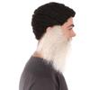 BC GOODS BY Adult Men's Extended Synthetic Beard for Costume Play, Flame-Retardant Synthetic Fiber, Grey view 4