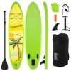 GYMAX Paddle Board, 9.8/10/11 x 6 Inflatable Stand Up Paddle Board w/SUP Accessories, Removable Fin, Paddle & Carry Bag, Blow Up Paddle Boards Standing Boat for Adults Youth (Coconut Tree, 10FT)
