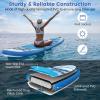 GYMAX Paddle Board, 9.8/10/11 x 6 Inflatable Stand Up Paddle Board with SUP Accessories, Removable Fin, Paddle & Carry Bag, Blow Up Paddle Boards Standing Boat for Adults Youth (Seaweed, 10FT) view 2