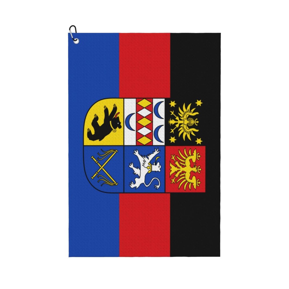 ASEDFGT Ostfriesland Flagge Mit Wappen.0.2 Golf Towel 16 x 24 Inch Golf Towels for Golf Bags Polyester Golf Towel with Carabiner Clip Men and Women Golf Accessories