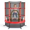 Goplus 55" Trampoline for Kids, 4.6 FT Mini Toddler With ASTM Certified Enclosure Net, Safety Pad, No-Gap Design, Indoor Outdoor Recreational for Children (Red) view 1