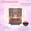 Goplus 55" Trampoline for Kids, 4.6 FT Mini Toddler With ASTM Certified Enclosure Net, Safety Pad, No-Gap Design, Indoor Outdoor Recreational for Children (Red) view 2