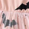 4t Kids Girls Infant Long Sleeve Cartoon Halloween Bat Prints Mesh Sleeves Dress 4t Dresses for Girls (Pink, 3-4 Years) view 2
