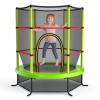 Goplus 55" Trampoline for Kids, 4.6 FT Mini Toddler Trampoline with ASTM Certified, Enclosure Net, Safety Pad, No-Gap Design, Indoor Outdoor Recreational Trampoline for Children (Green) view 1