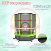 Goplus 55" Trampoline for Kids, 4.6 FT Mini Toddler Trampoline with ASTM Certified, Enclosure Net, Safety Pad, No-Gap Design, Indoor Outdoor Recreational Trampoline for Children (Green) view 2
