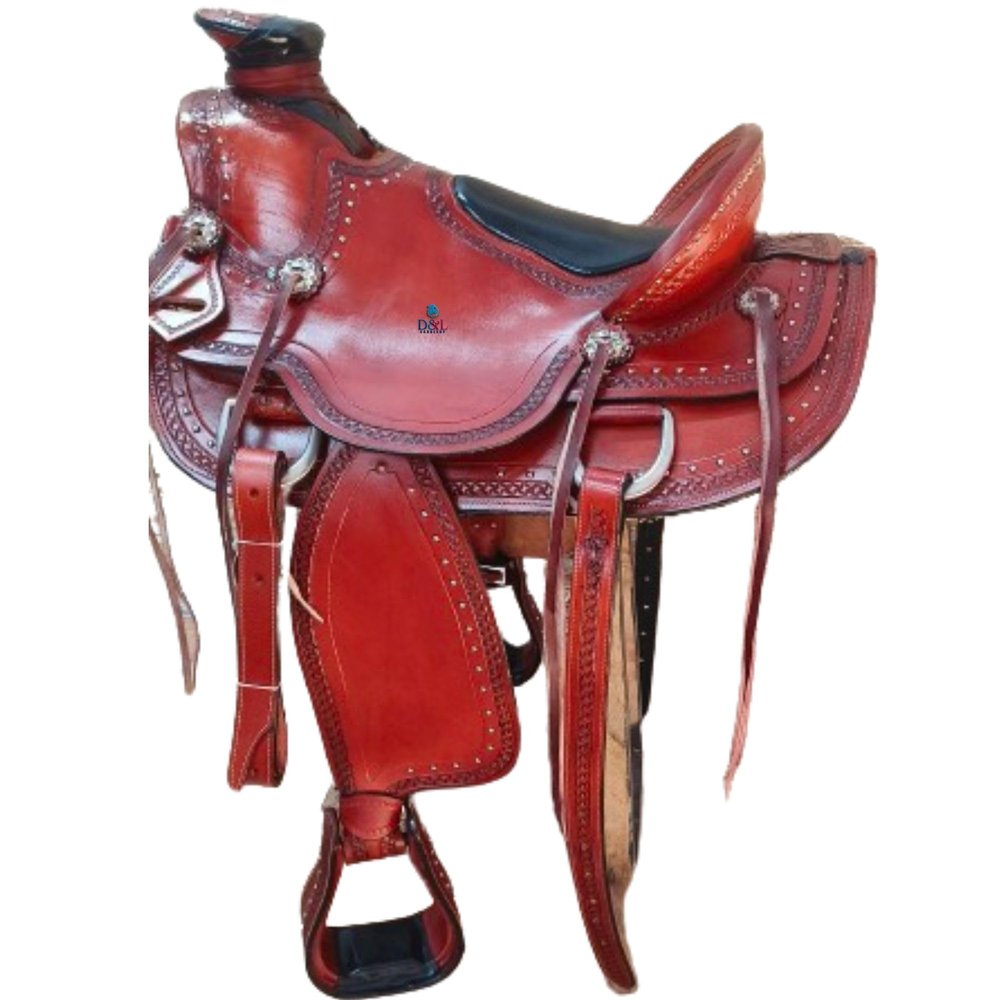 D&L Saddlery Wade Tree A Fork Roping Ranch Work Leather Premium Western Horse Saddles for Horses Handmade Equestrian Trail Horse Saddles Tack Size: 10"-18" inches Seat MO16 (10.5" inches Seat)
