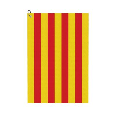 ASEDFGT Flag of Catalonia Golf Towel 16 x 24 Inch Golf Towels for Golf Bags Polyester Golf Towel with Carabiner Clip Men and Women Golf Accessories
