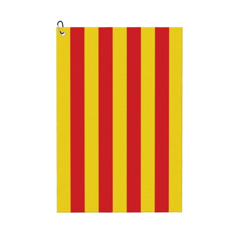 ASEDFGT Flag of Catalonia Golf Towel 16 x 24 Inch Golf Towels for Golf Bags Polyester Golf Towel with Carabiner Clip Men and Women Golf Accessories