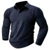 Mens Tactical Shirts Vintage Military Golf Shirts Long Sleeve Collared Button up T-Shirt Workout Athletic Shirt Tees view 1
