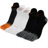 SOJOFEL Men's Ankle Toe Socks - Five Finger Cotton Socks No Show Athletic Running Breathable Mesh Low Cut Quarter Toe Socks Black White Orange Size 11-13 5 Pairs view 1