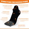 SOJOFEL Men's Ankle Toe Socks - Five Finger Cotton Socks No Show Athletic Running Breathable Mesh Low Cut Quarter Toe Socks Black White Orange Size 11-13 5 Pairs view 3