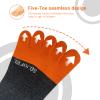 SOJOFEL Men's Ankle Toe Socks - Five Finger Cotton Socks No Show Athletic Running Breathable Mesh Low Cut Quarter Toe Socks Black White Orange Size 11-13 5 Pairs view 4