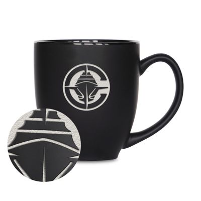 Rico Industries NBA Basketball Los Angeles Clippers Primary 15oz Laser Engraved Matte Black Ceramic Bistro Mug - for Hot or Cold Drinks